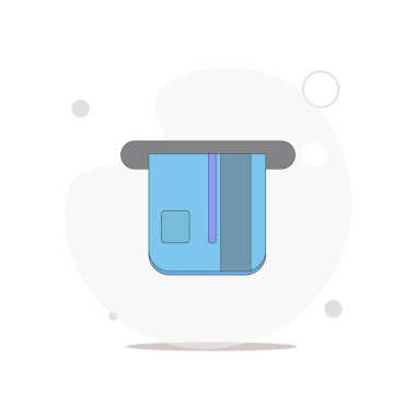 Kredi kartı izole edilmiş vektör düz resimlemesini beyaza ekle