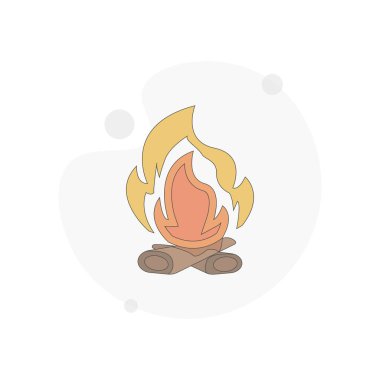 şenlik ateşi izole vektör düz illüstrasyon