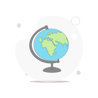 Yerküre küre vektörü beyaz üzerinde düz çizim