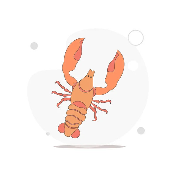 Crayfish Isolado Vetor Plana Ilustração Branco — Vetor de Stock
