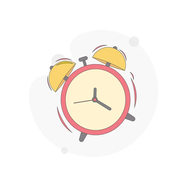 Reloj Despertador Aislado Vector Plano Ilustración Blanco — Archivo Imágenes Vectoriales