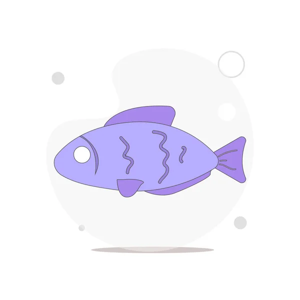 Peixe Isolado Vetor Plana Ilustração Branco — Vetor de Stock