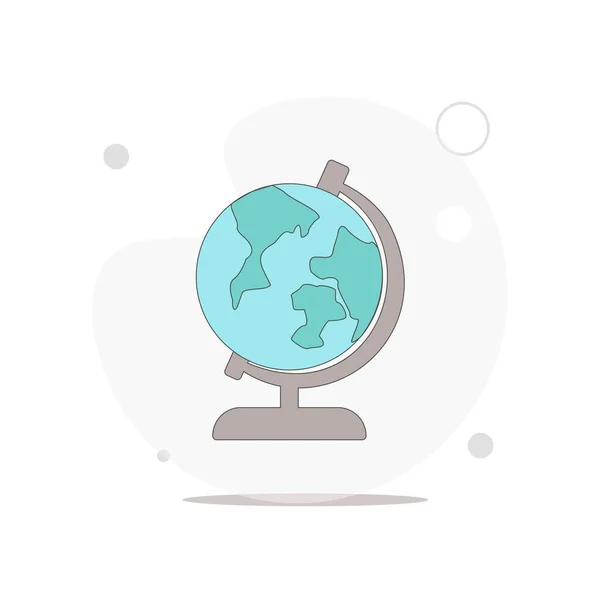 Earth Globe Vector Flat Illustration White — Stock Vector