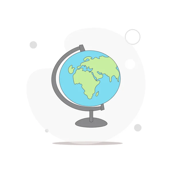 Earth Globe Vector Flat Illustration White — Stock Vector