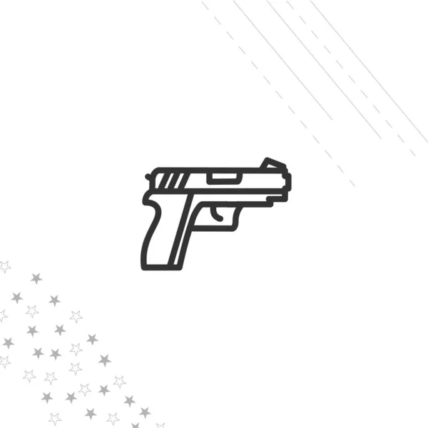 Pistol Isolated Line Icon Web Mobile — Stock Vector