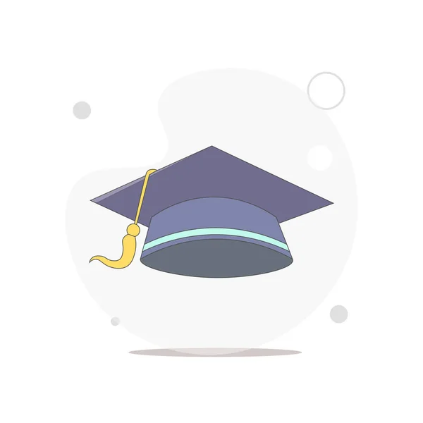 Graduation Cap Vector Platte Illustratie Wit — Stockvector
