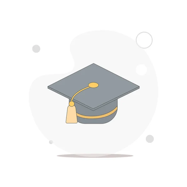 Graduation Cap Vector Platte Illustratie Wit — Stockvector