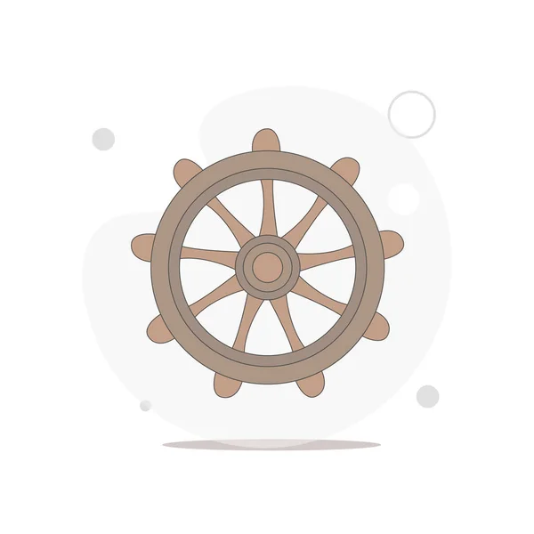 Handwheel Isolado Vetor Plana Ilustração Branco — Vetor de Stock