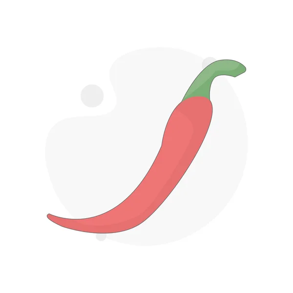 Chili Pepper Mengisolasi Ilustrasi Datar Vektor - Stok Vektor