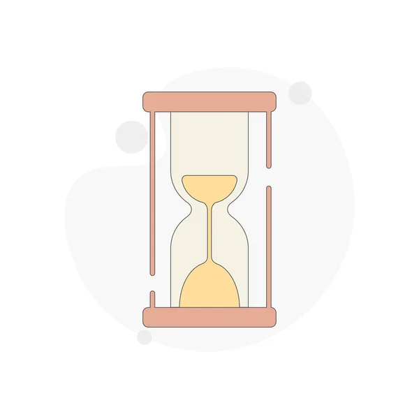 Hourglass Sandglass Sand Clock Isolated Vector Flat Illustration White — Stock Vector