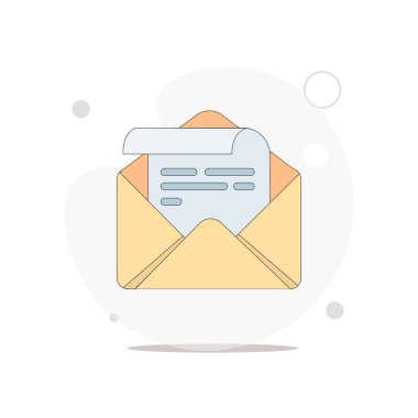 harf zarf postası beyaz üzerinde izole vektör düz illüstrasyon