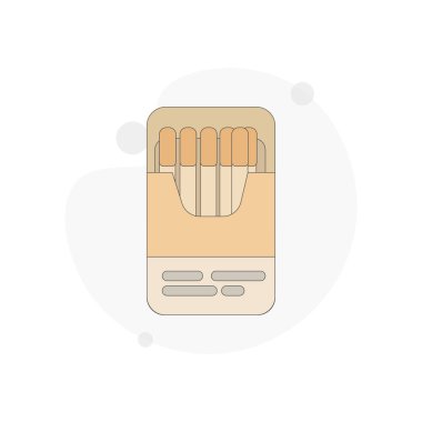 sigara kutusu beyaz üzerinde izole vektör düz illüstrasyon