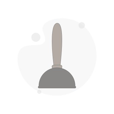 Tuvalet Pompası beyaz üzerinde izole vektör düz illüstrasyon