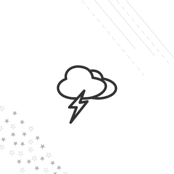 Rayo Nube Aislado Icono Línea Para Web Móvil — Archivo Imágenes Vectoriales