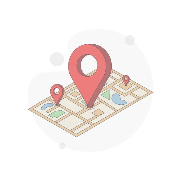 Lokalizacja Pin Mapie Pojedynczy Wektor Płaska Ilustracja — Wektor stockowy