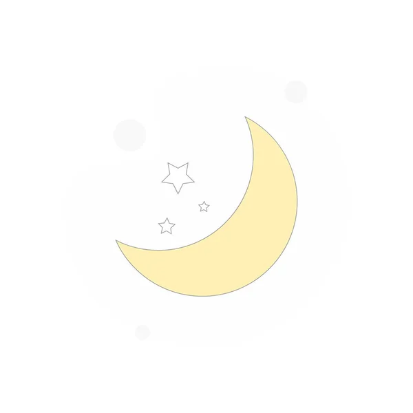 Moon Snd Stars Vector Flat Illustration — Stock Vector