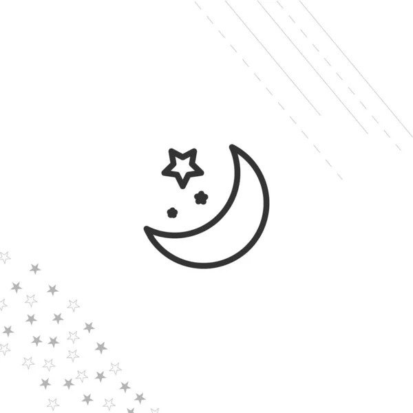 Moon Star Icon Isolated Line Icon Web Mobile — Stock Vector