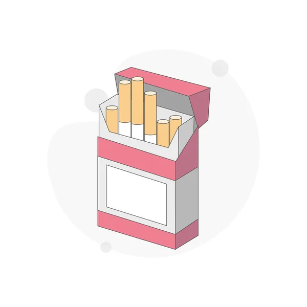 Cigarety Balení Izolované Vektorové Ploché Ilustrace Bílém — Stockový vektor