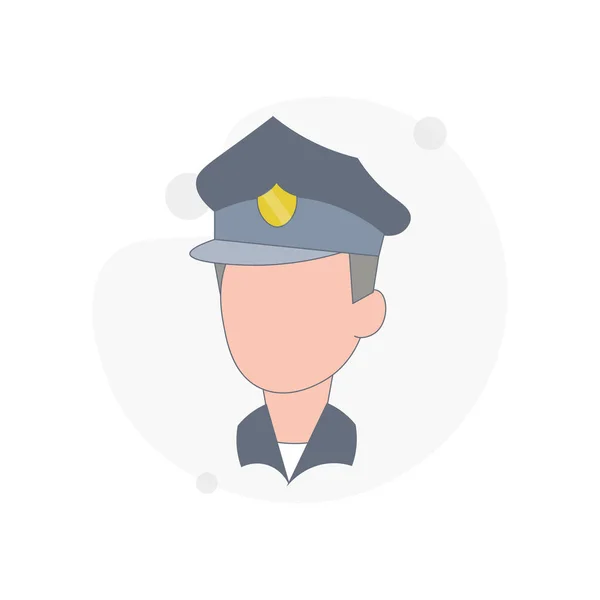 Jefe Policía Aislado Vector Ilustración Plana — Archivo Imágenes Vectoriales