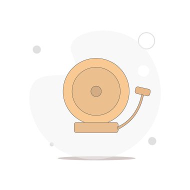 okul çanı vektör beyazı düz illüstrasyon