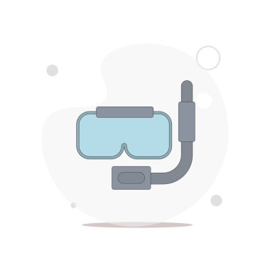 dalış maskesi beyaz üzerinde izole vektör düz illüstrasyon