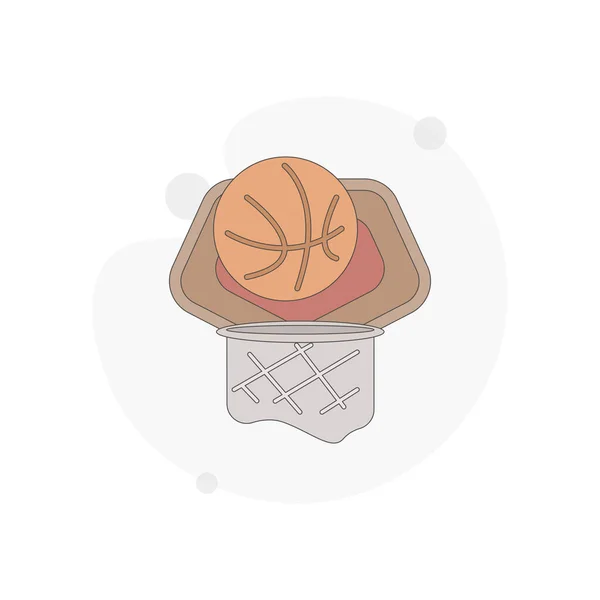 Basketbal Geïsoleerde Vector Platte Illustratie Wit — Stockvector