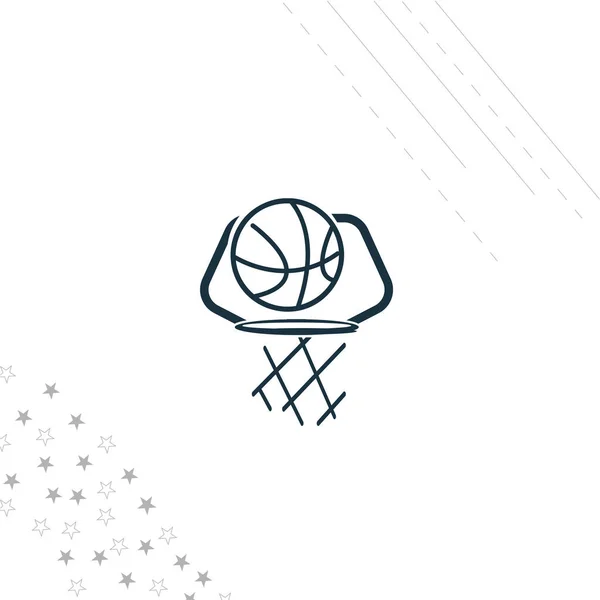 Icône Ligne Isolée Basket Ball Pour Web Mobile — Image vectorielle