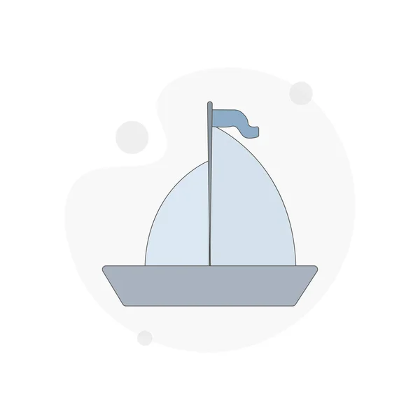 Парусная Яхта Изолированная Векторная Плоская Иллюстрация Белом — стоковый вектор