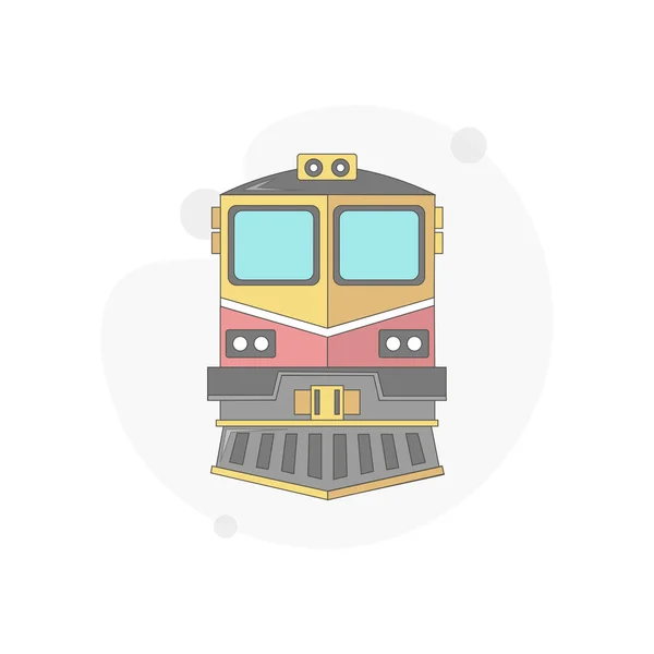 Train Locomotive Isolé Vecteur Plat Illustration Sur Blanc — Image vectorielle