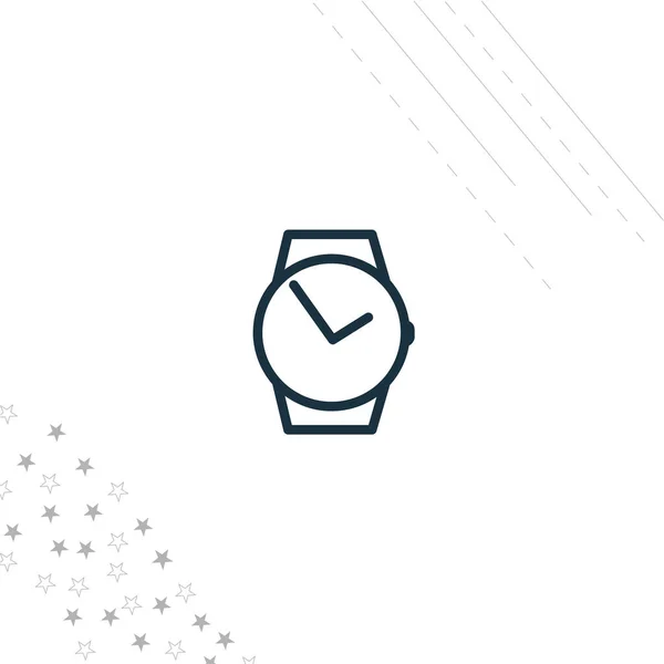 Hand Horloge Geïsoleerde Lijn Pictogram Voor Web Mobiel — Stockvector