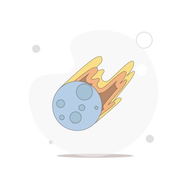 Beyaz üzerine göktaşı vektörü düz resimleme