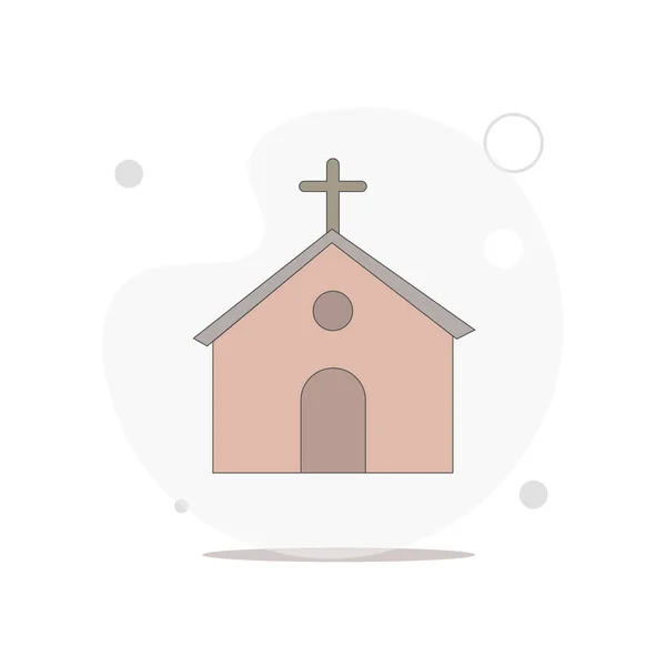 Εκκλησία Διάνυσμα Επίπεδη Απεικόνιση Λευκό — Διανυσματικό Αρχείο