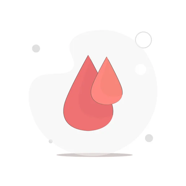 Gocce Sangue Rosso Vettore Illustrazione Piatta Bianco — Vettoriale Stock