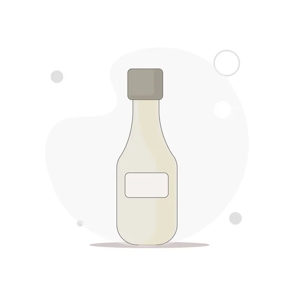 Botella Leche Vector Ilustración Plana Blanco — Archivo Imágenes Vectoriales