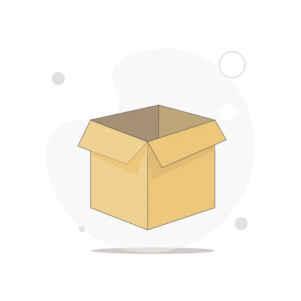 Ilustración Plana Vector Caja Blanco — Vector de stock