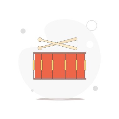 Davul vektörü beyazı düz çizimi