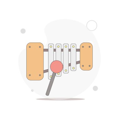 Beyaz üzerinde dulcimer vektör düz resimleme