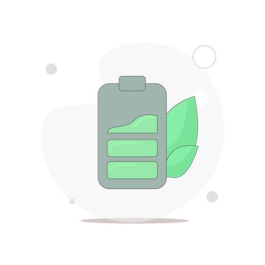 eko batarya vektörü beyazı düz çizer