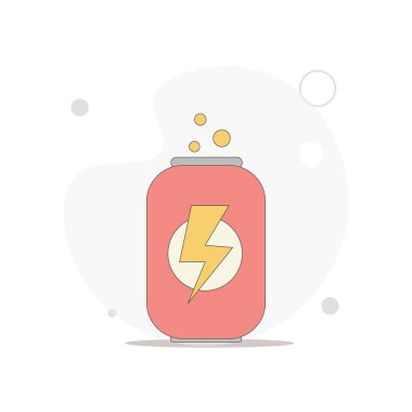 enerji içeceği vektörü beyazı düz illüstrasyon