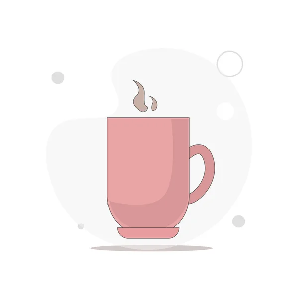 Чашка Кофе Векторная Плоская Иллюстрация Белом — стоковый вектор