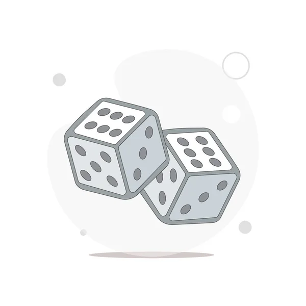 Dados Cubos Vector Ilustración Plana Blanco — Vector de stock