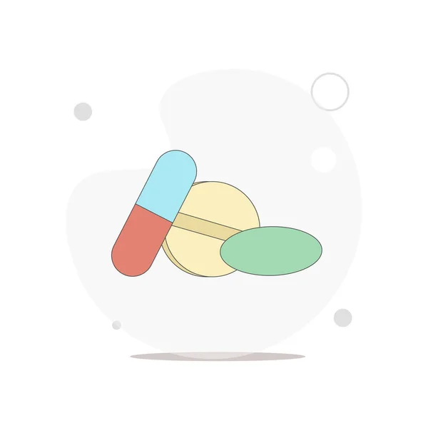 Medische Drugs Vector Platte Illustratie Wit — Stockvector