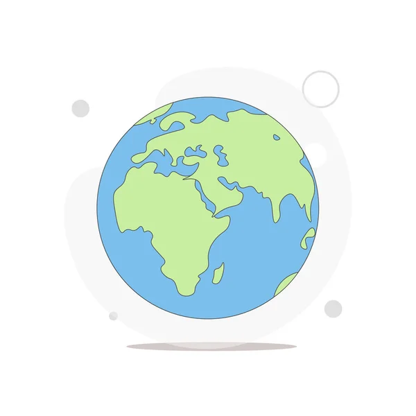 Earth Globe Vector Flat Illustration White — Stock Vector