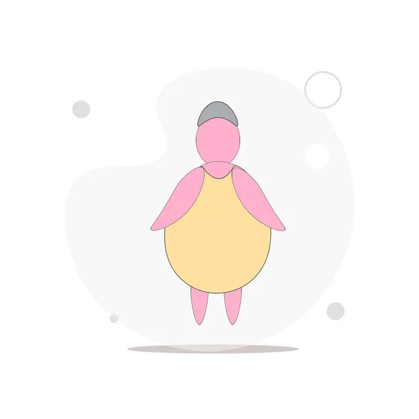 Mujer Gorda Vector Ilustración Plana Blanco — Vector de stock