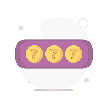 Büyük ikramiye kumarhane slot slot vektör beyazı düz illüstrasyon