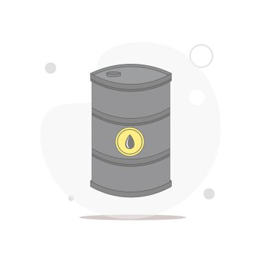 Yağ bidonu. Beyaz üzerinde varil vektör düz illüstrasyon