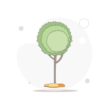 beyaz üzerinde ağaç vektörü düz illüstrasyon