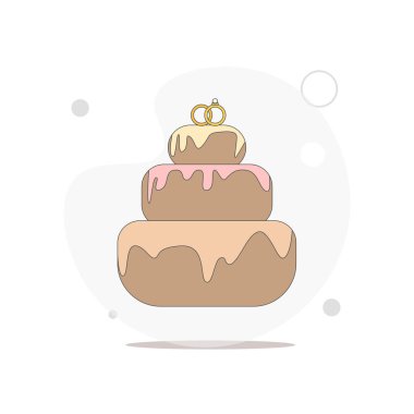 beyaz pasta vektörü düz illüstrasyon