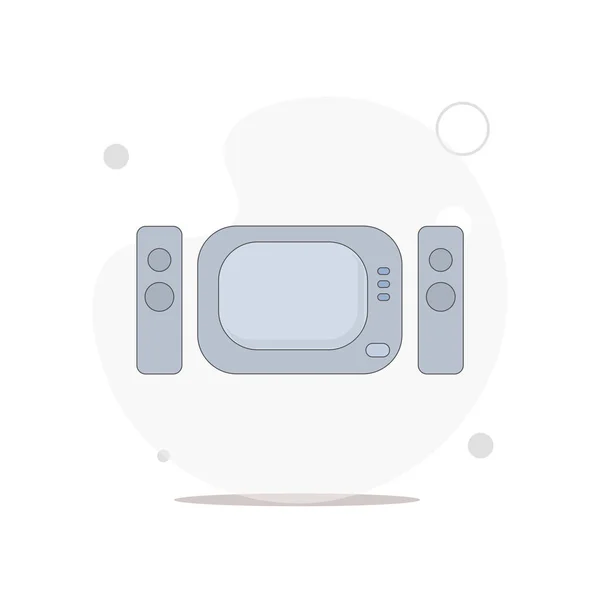 Home Theater Vector Platte Illustratie Wit — Stockvector