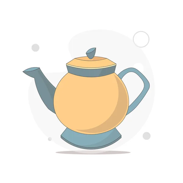 Векторная Плоская Иллюстрация Чайника Белом — стоковый вектор